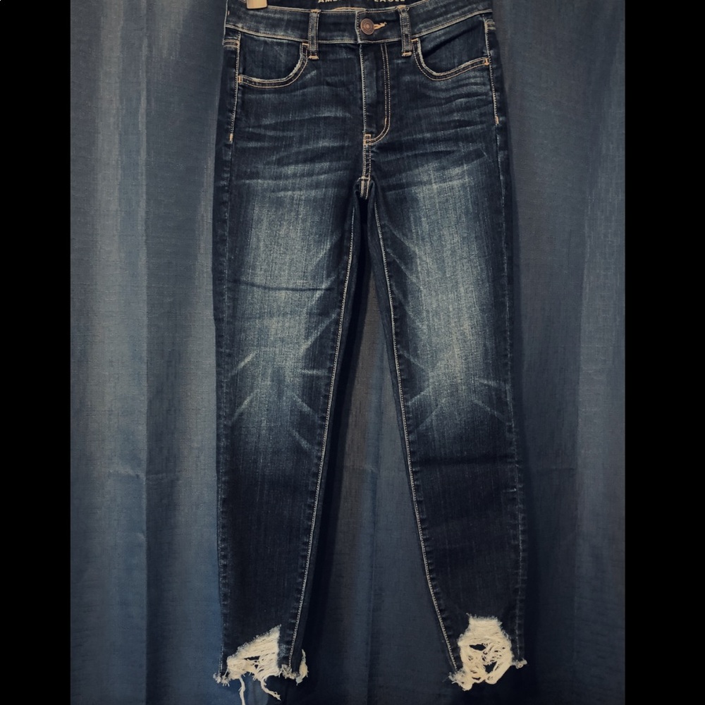 AE Next Level Stretch High Rise Jegging Crop Denim